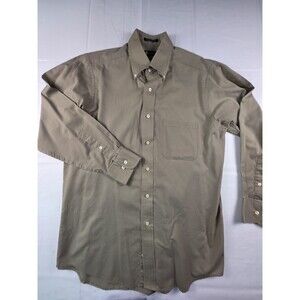 Chaps Mens Dress Shirt Size 15-15 1/2, 32/33 Medium Olive‎ Long Sleeve Shirt